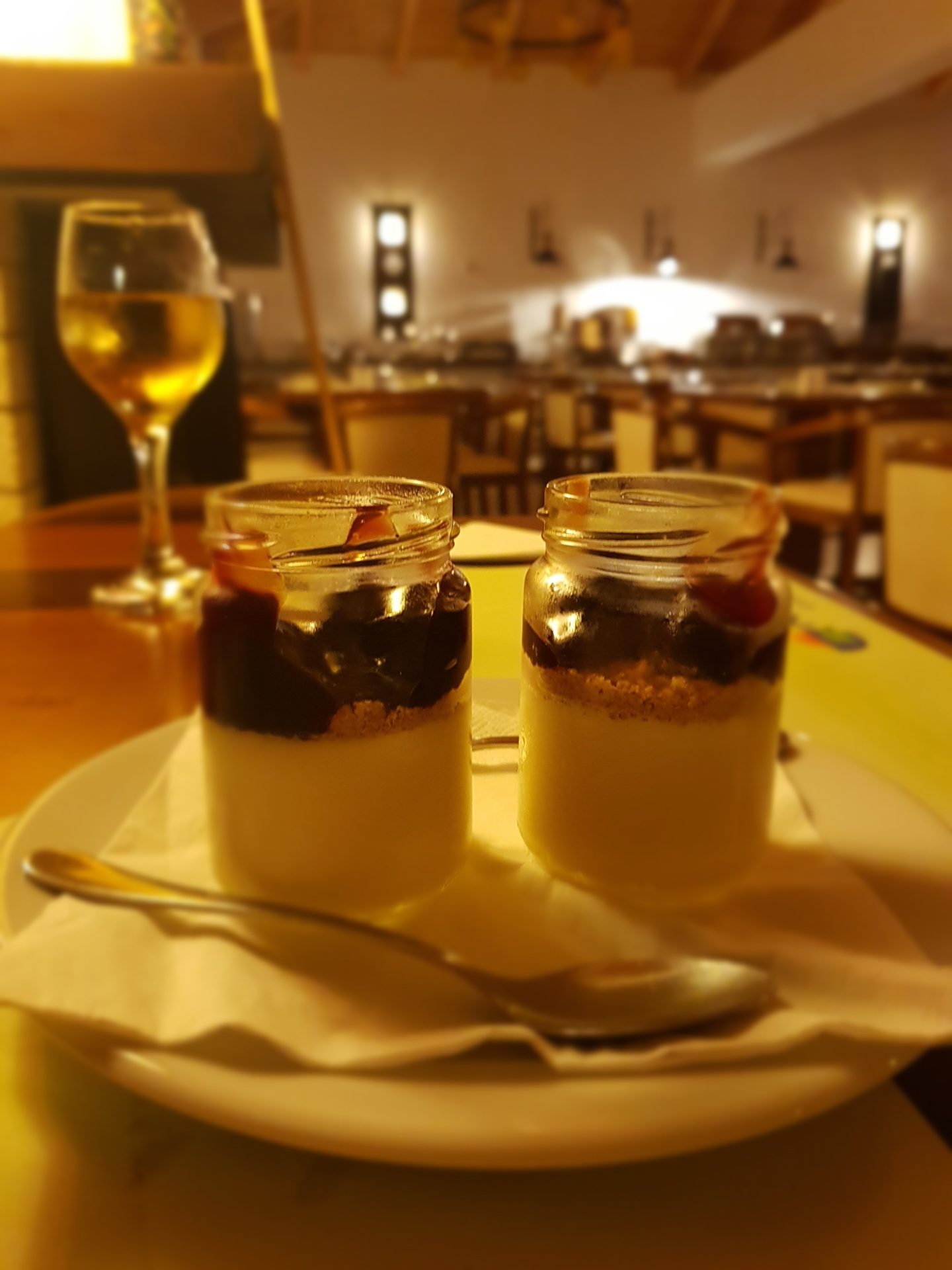 Complimentary Pudding on our holiday to Messinia in Greece